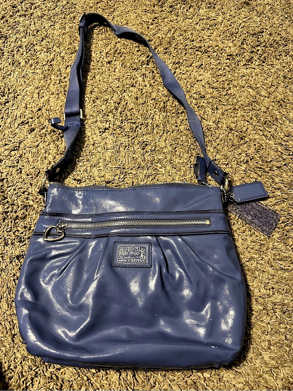 Coach Blue Crossbody Bag with Wristlet